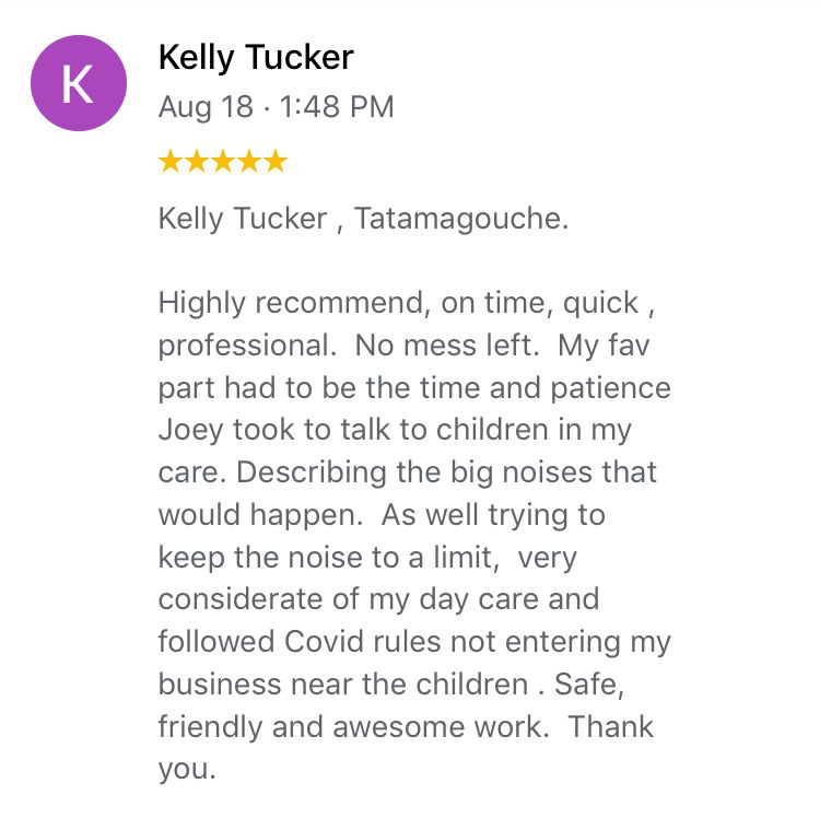 Customer Review - Tatamagouche NS - Hunt Ventures Tree Services